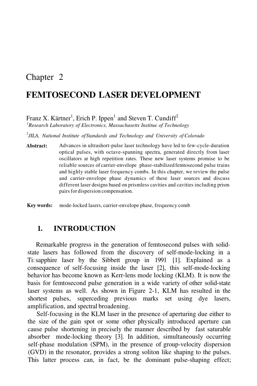 غلاف كتاب FEMTOSECOND LASER DEVELOPMENT