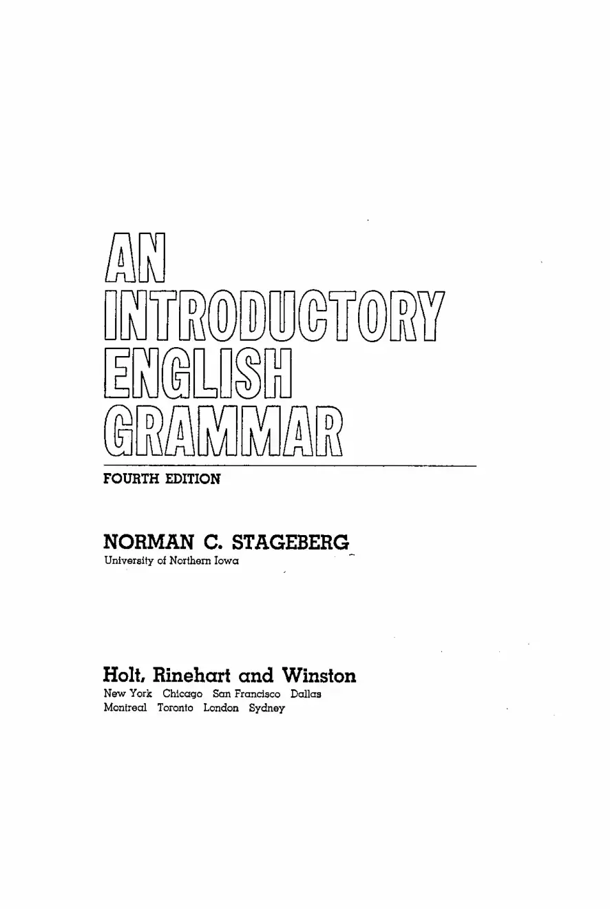 غلاف كتاب An Introductory English Grammar FOURTH EDITION