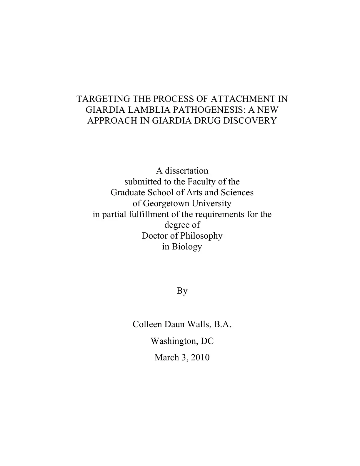 غلاف كتاب TARGETING THE PROCESS OF ATTACHMENT IN GIARDIA LAMBLIA PATHOGENESIS: A NEW APPROACH IN GIARDIA DRUG DISCOVERY