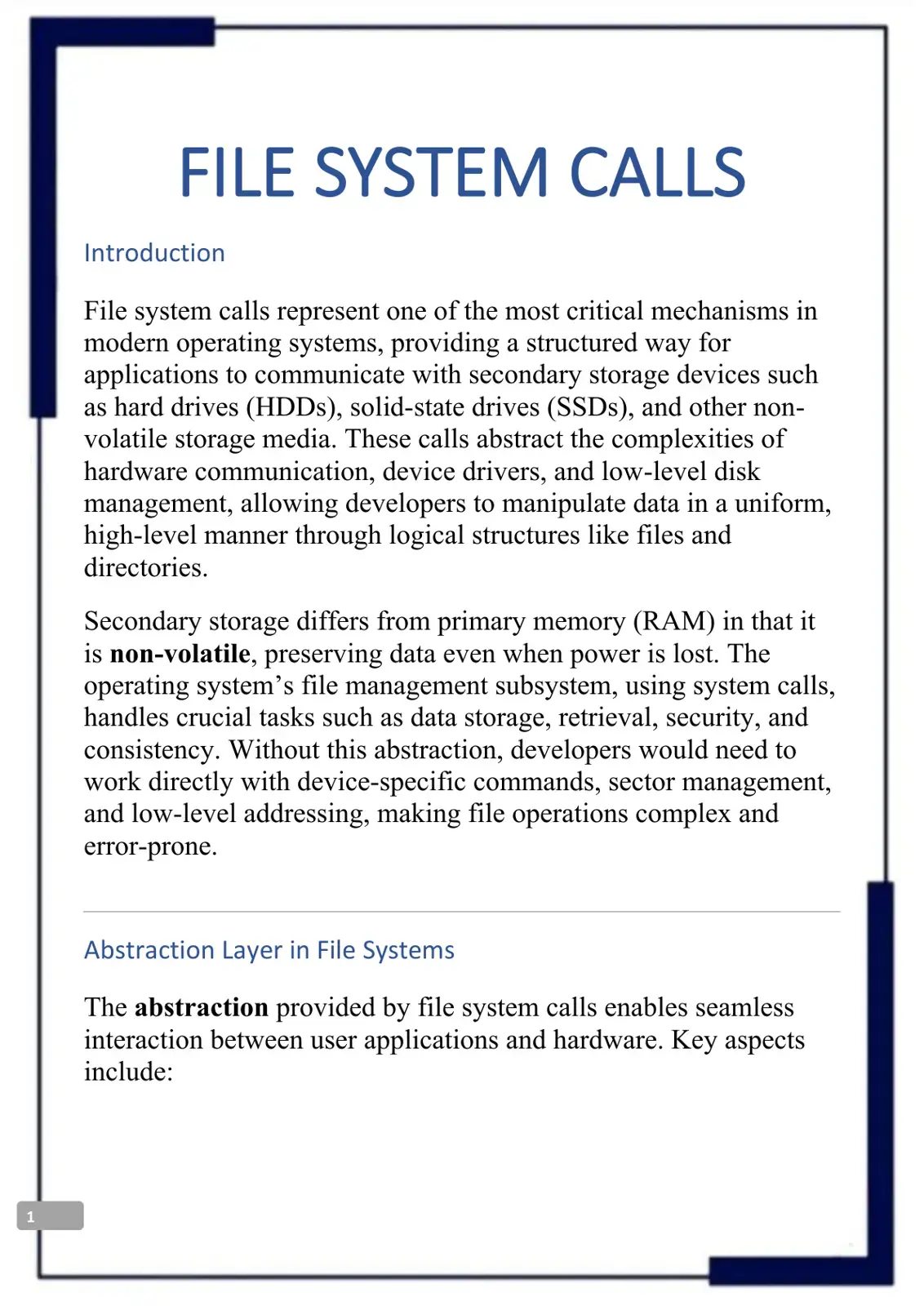 غلاف كتاب File System Calls