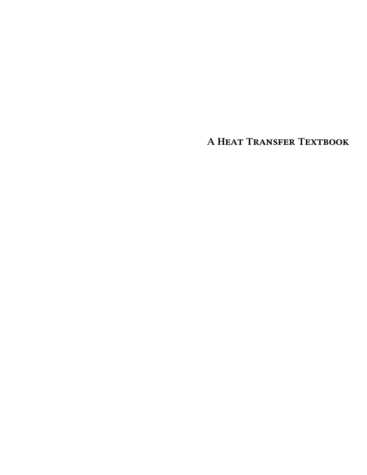 غلاف كتاب A HEAT TRANSFER TEXTBOOK