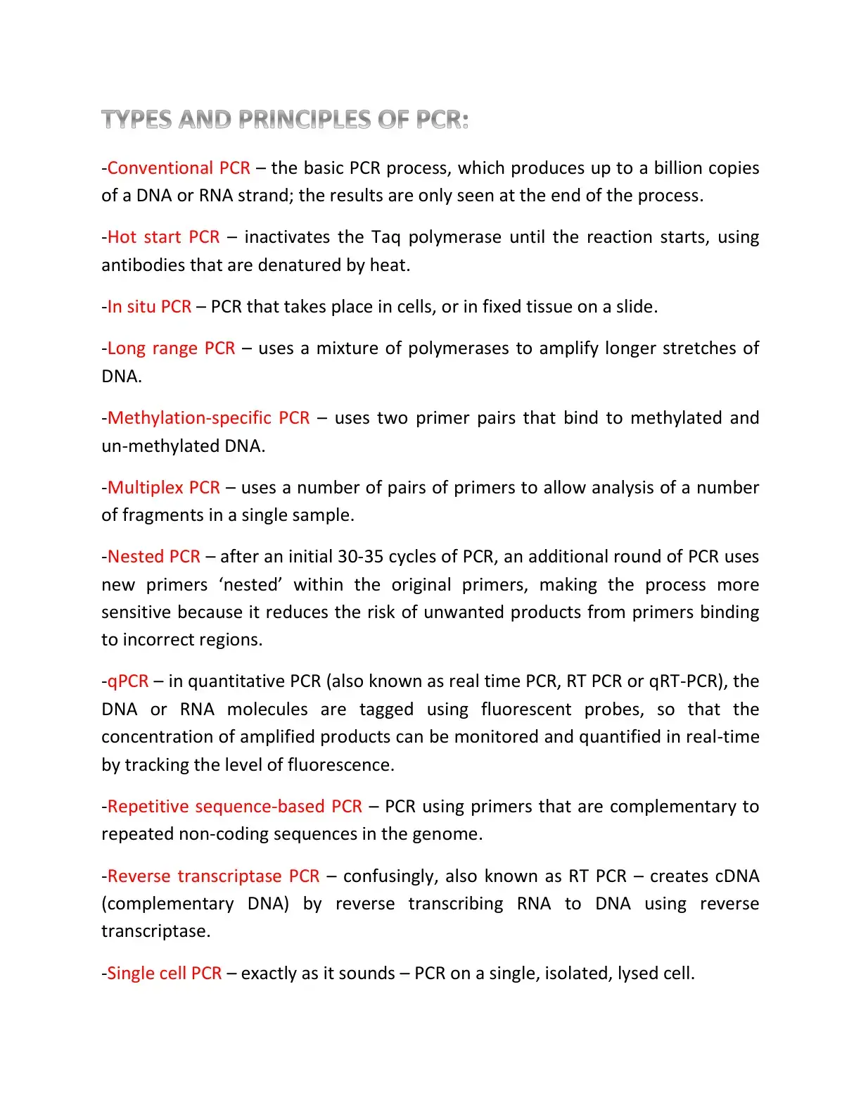 غلاف كتاب TYPES AND PRINCIPLES OF PCR: