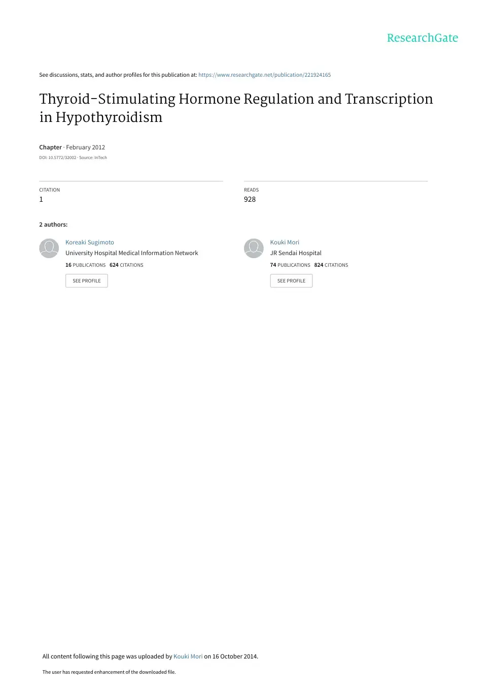 غلاف كتاب Thyroid-Stimulating Hormone Regulation and Transcription in Hypothyroidism