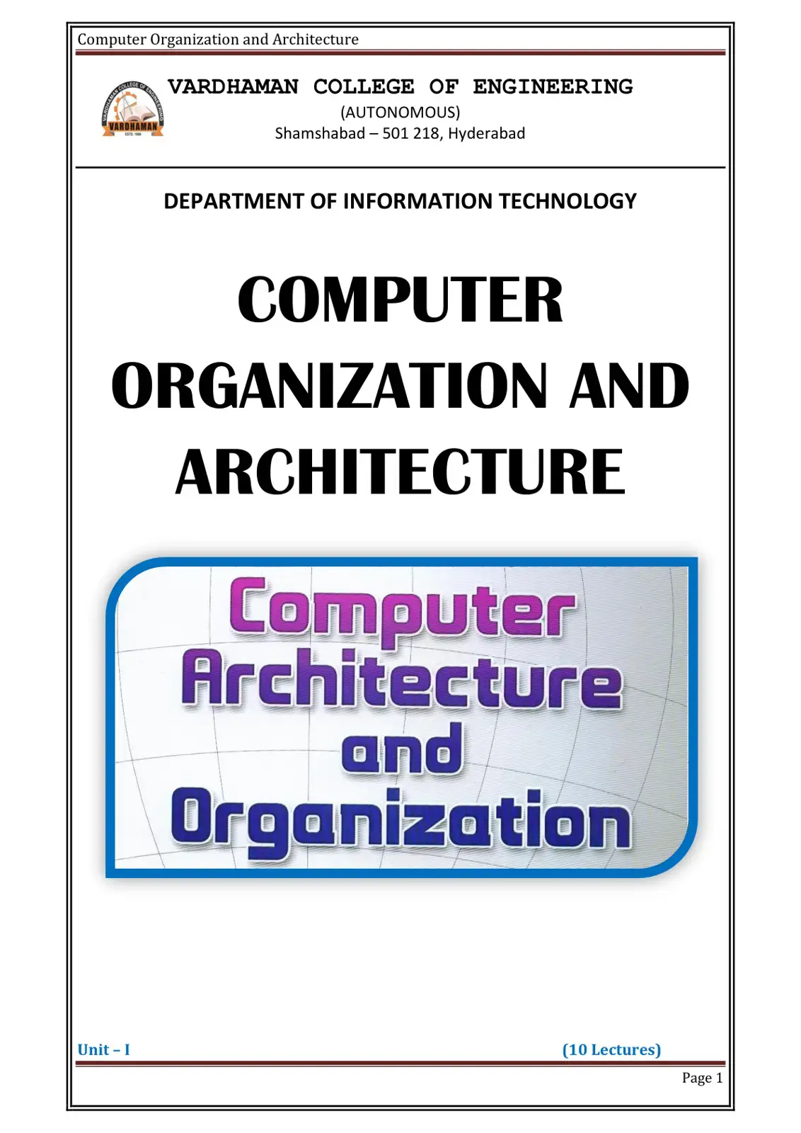 غلاف كتاب Computer Organization and Architecture