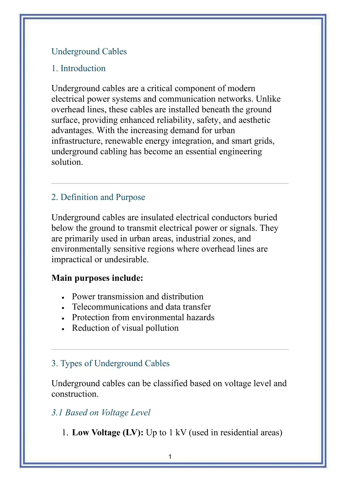 غلاف كتاب Underground Cables