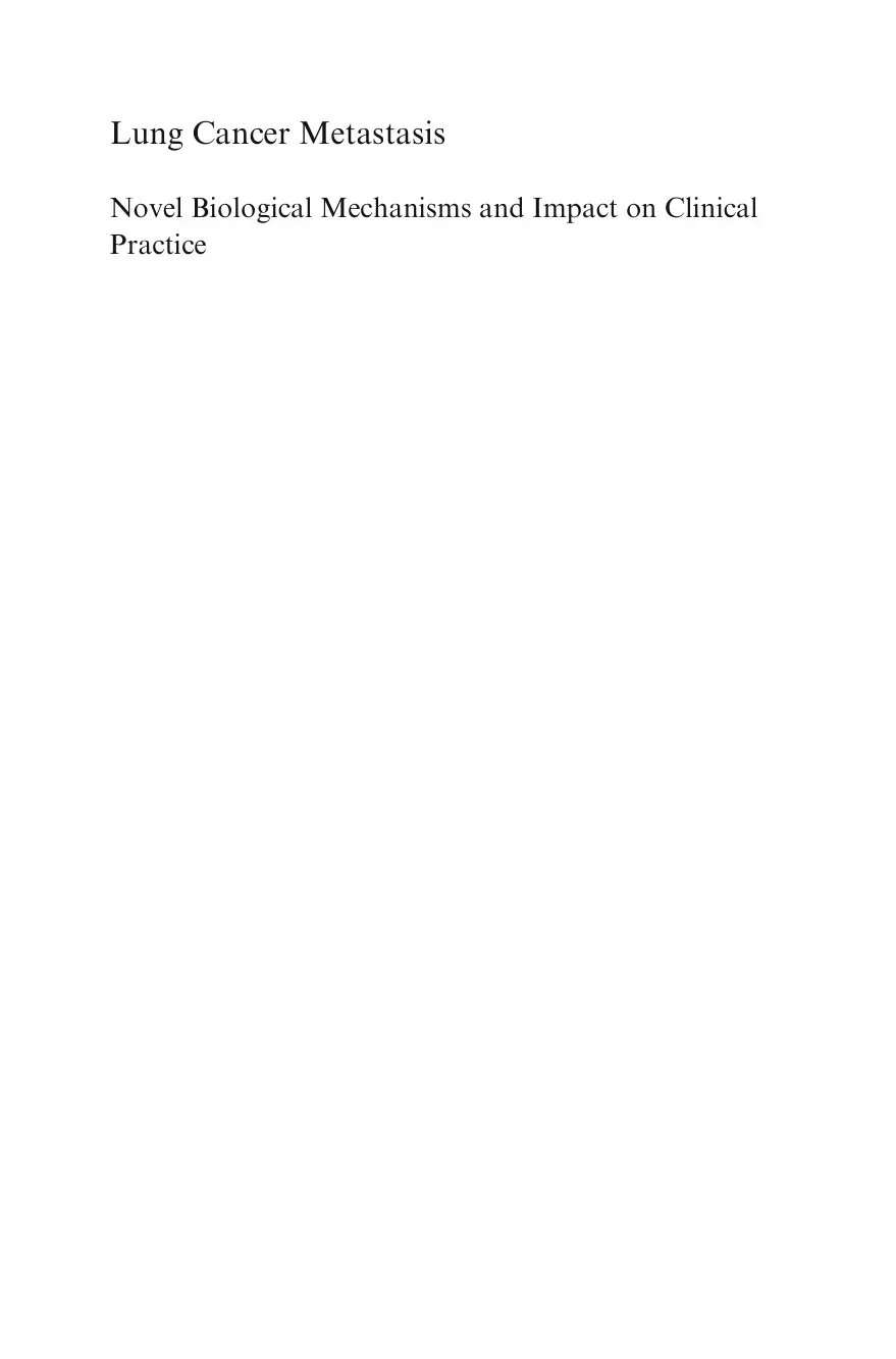 غلاف كتاب Lung Cancer Metastasis: Novel Biological Mechanisms and Impact on Clinical Practice