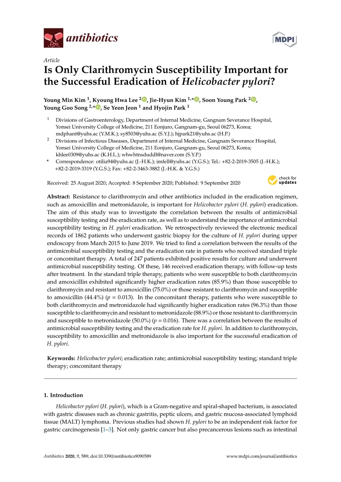 غلاف كتاب Is Only Clarithromycin Susceptibility Important for the Successful Eradication of Helicobacter pylori?