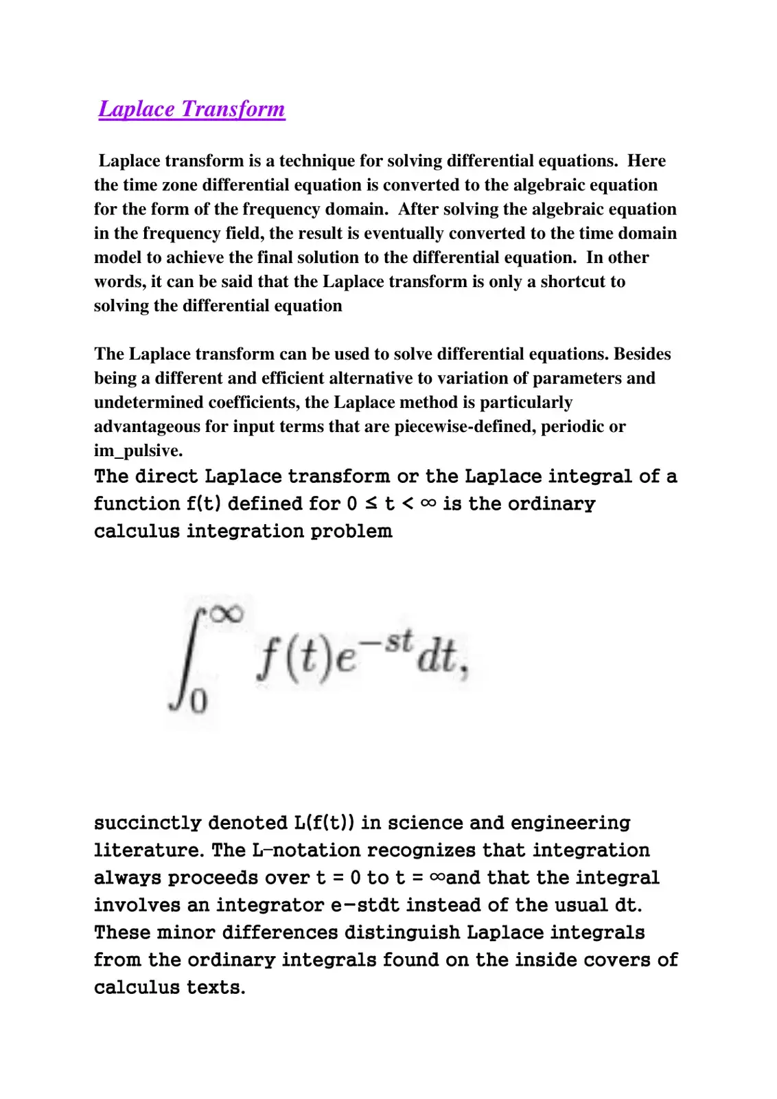 غلاف كتاب Laplace Transform