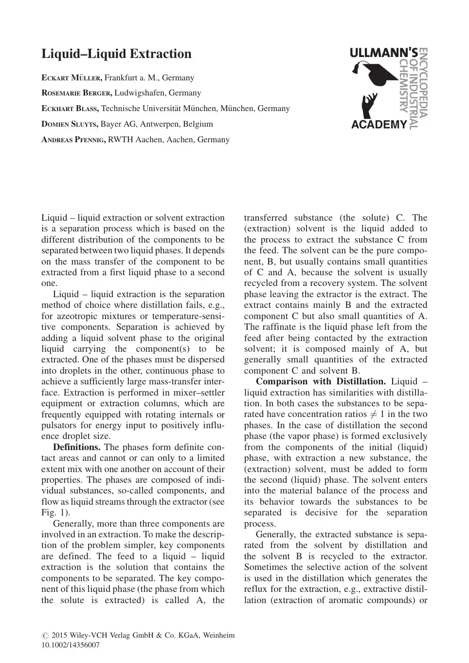 غلاف كتاب Liquid-Liquid Extraction