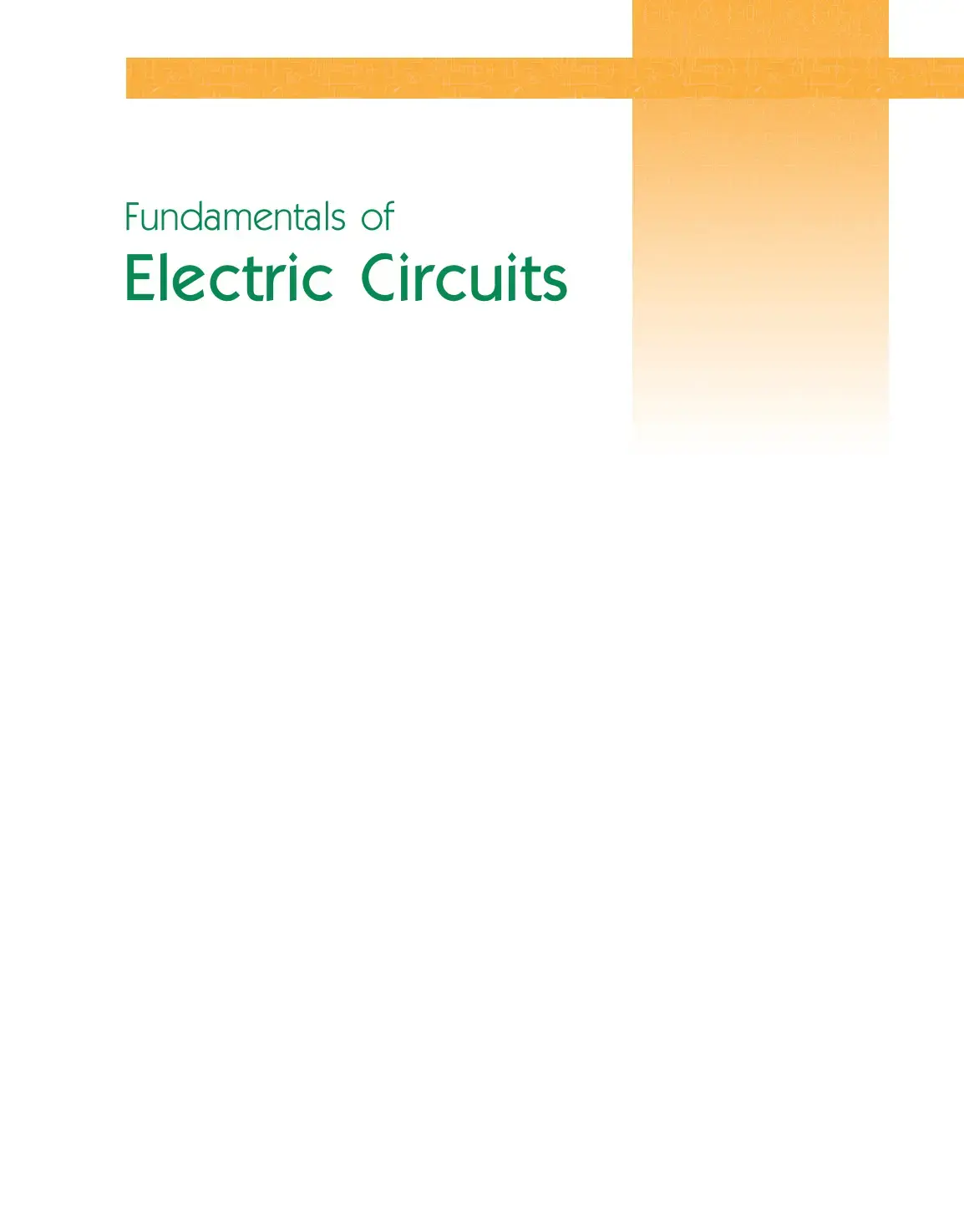 غلاف كتاب Fundamentals of
Electric Circuits
