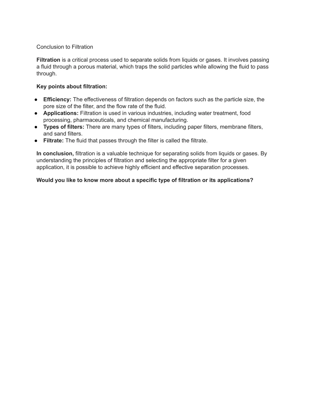 غلاف كتاب Conclusion to Filtration