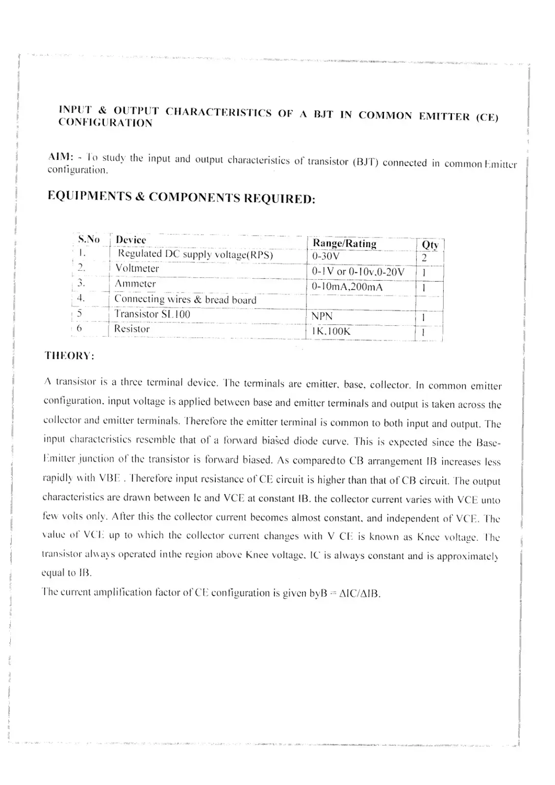غلاف كتاب INPUT & OUTPUT CHARACTERISTICS OF A BJT IN COMMON EMITTER (CE) CONFIGURATION