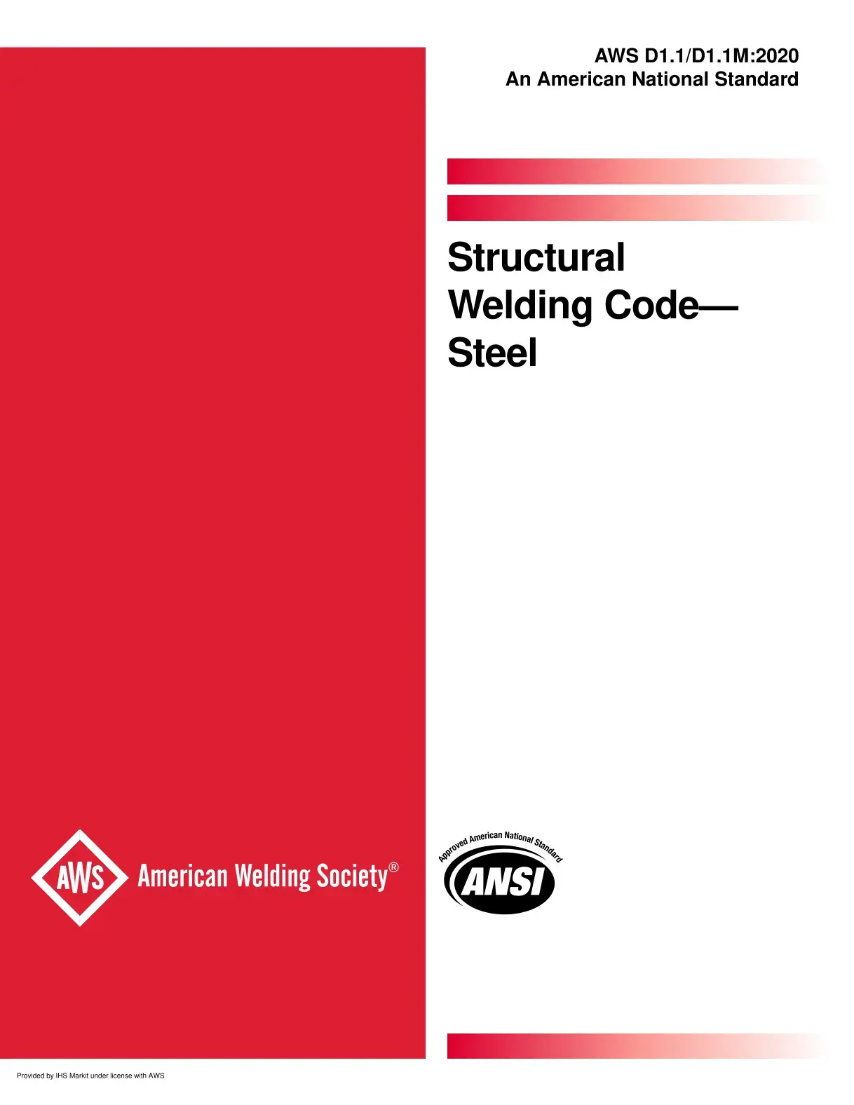 غلاف كتاب AWS D1.1/D1.1M:2020 Structural Welding Code- Steel