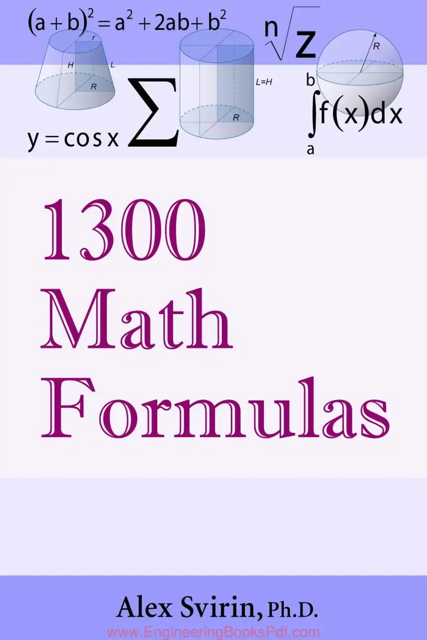 غلاف كتاب Math Formulas
