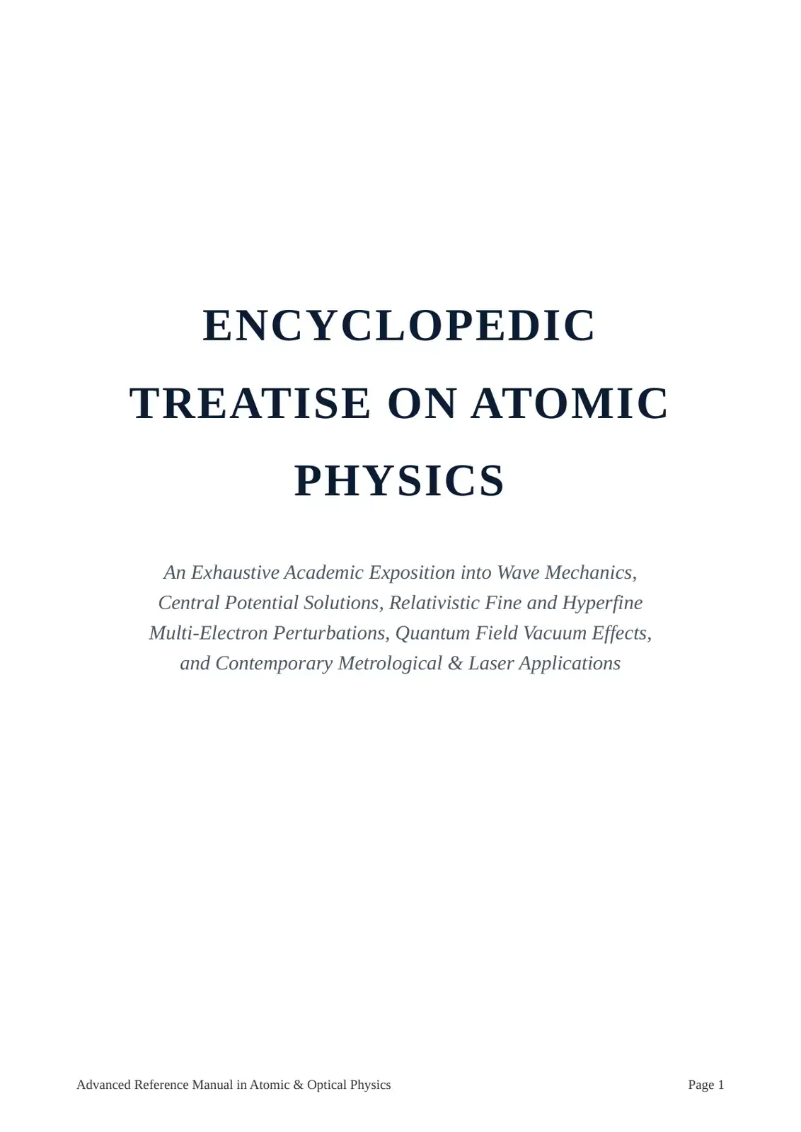 غلاف كتاب Encyclopedic Treatise on Atomic Physics