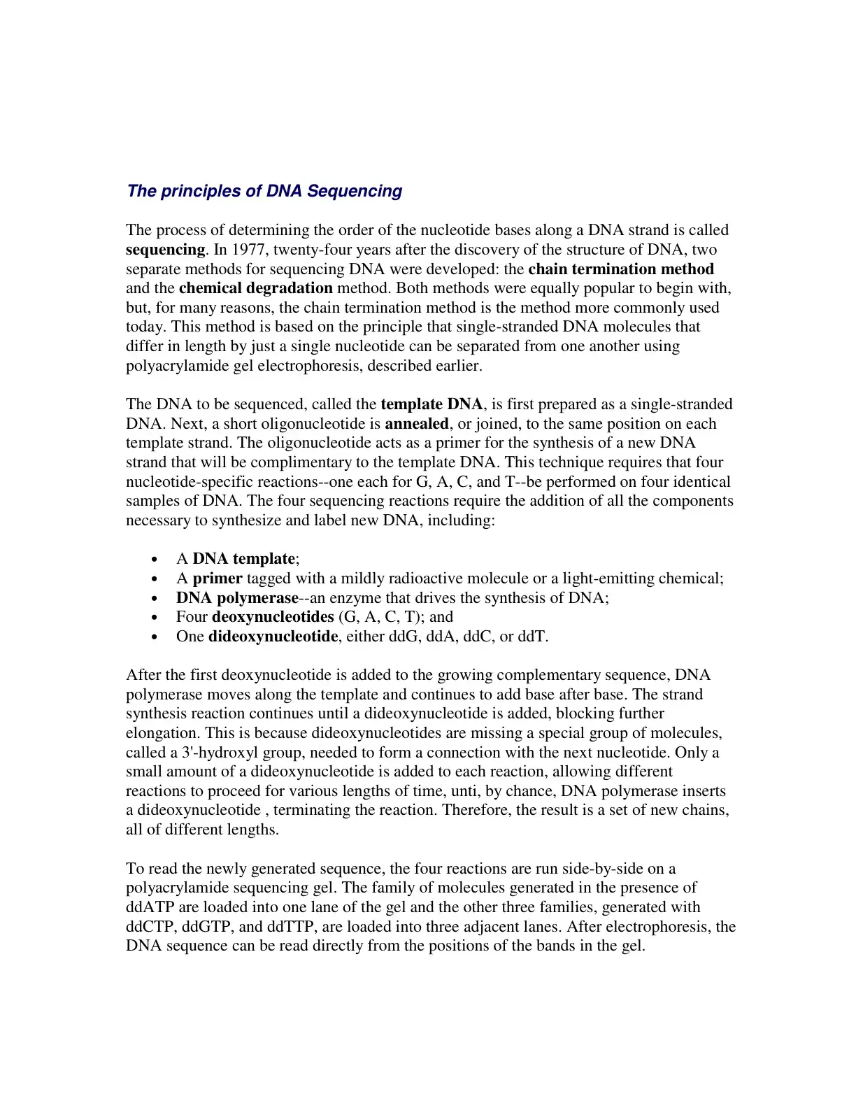 غلاف كتاب The principles of DNA Sequencing