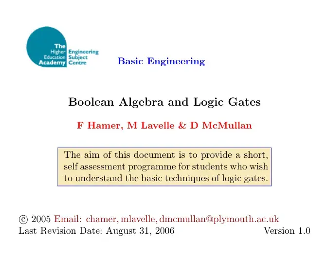 غلاف كتاب Basic Engineering Boolean Algebra and Logic Gates