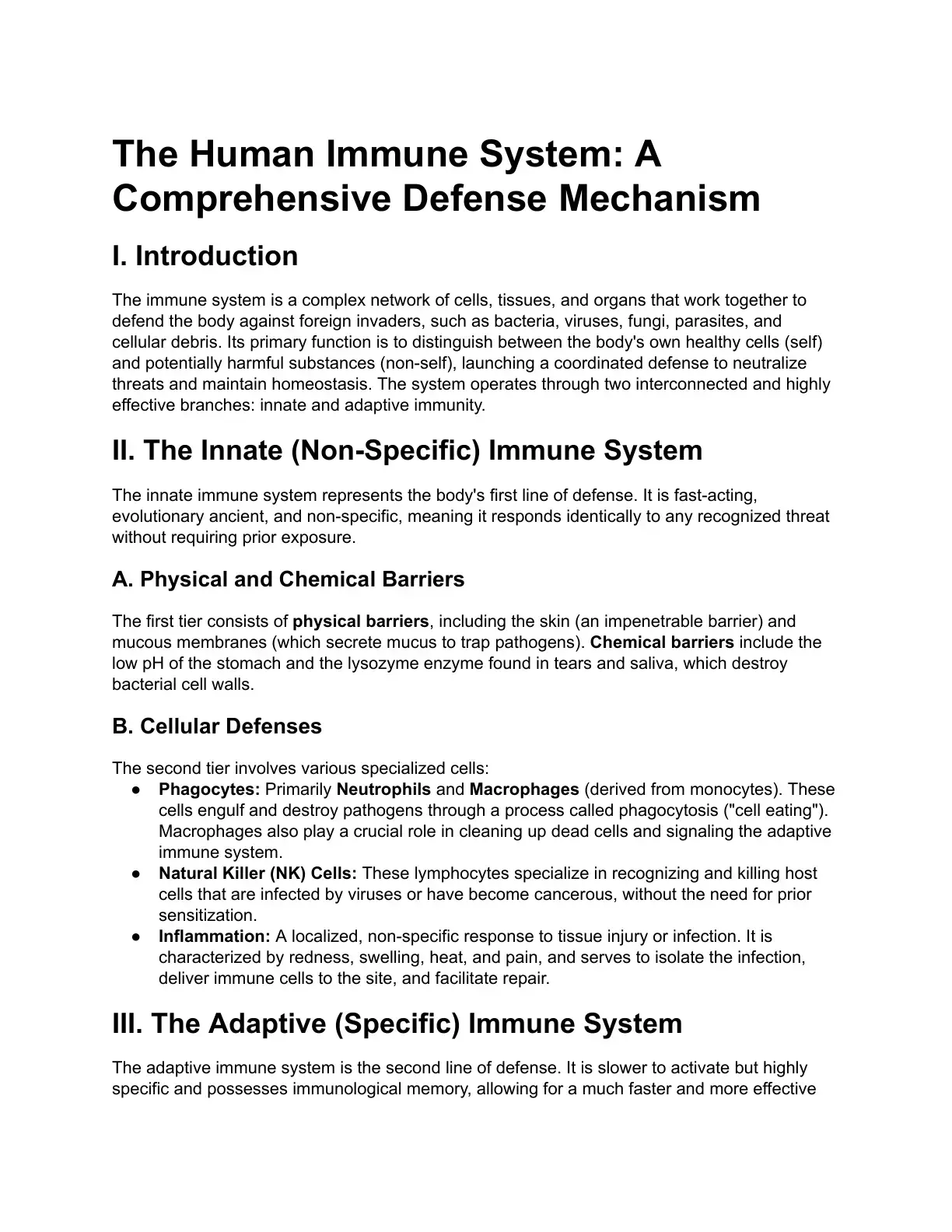 غلاف كتاب The Human Immune System: A Comprehensive Defense Mechanism