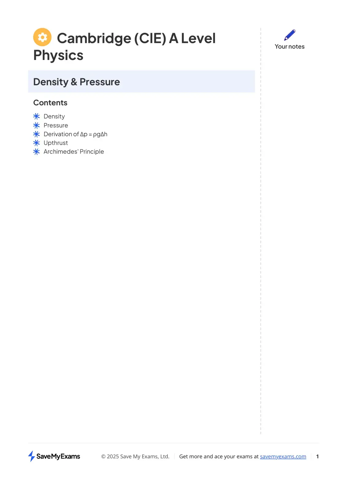 غلاف كتاب Cambridge (CIE) A Level Physics - Density & Pressure
