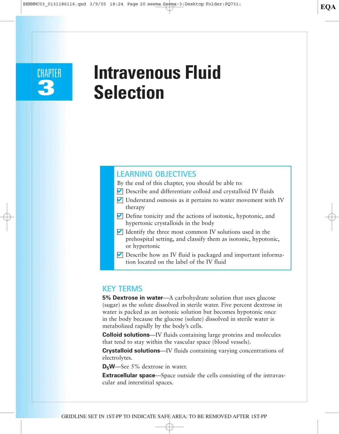 غلاف كتاب Intravenous Fluid Selection
