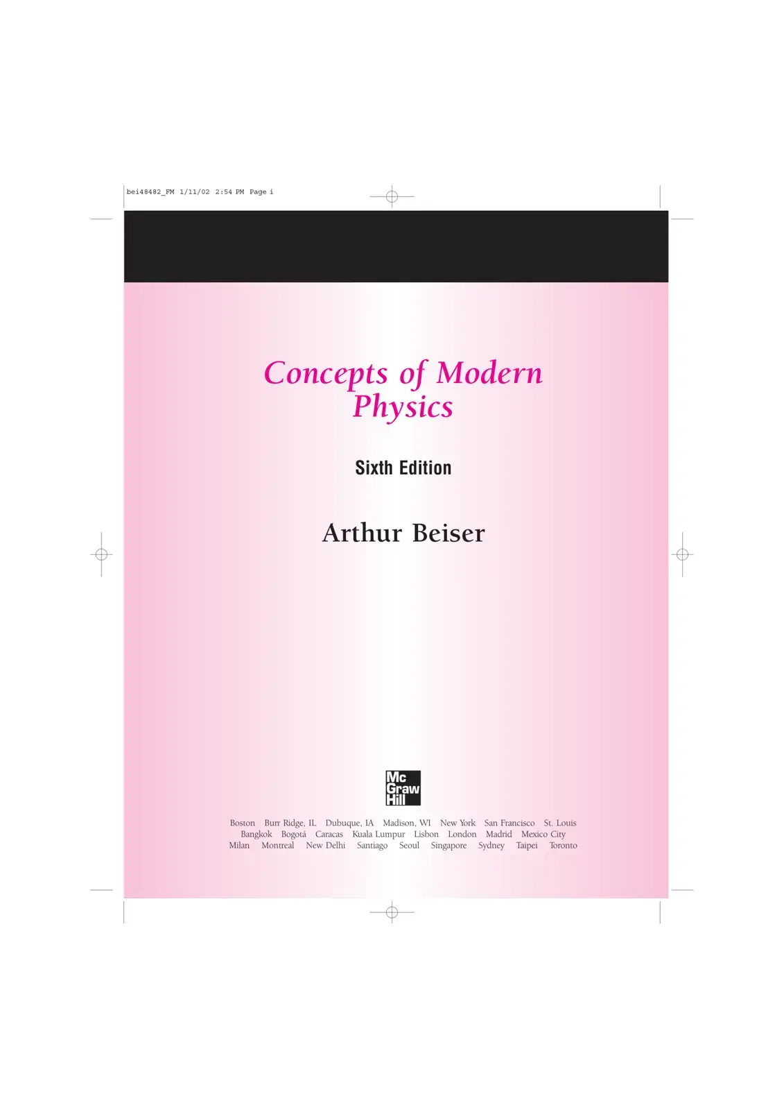 غلاف كتاب Concepts of Modern Physics