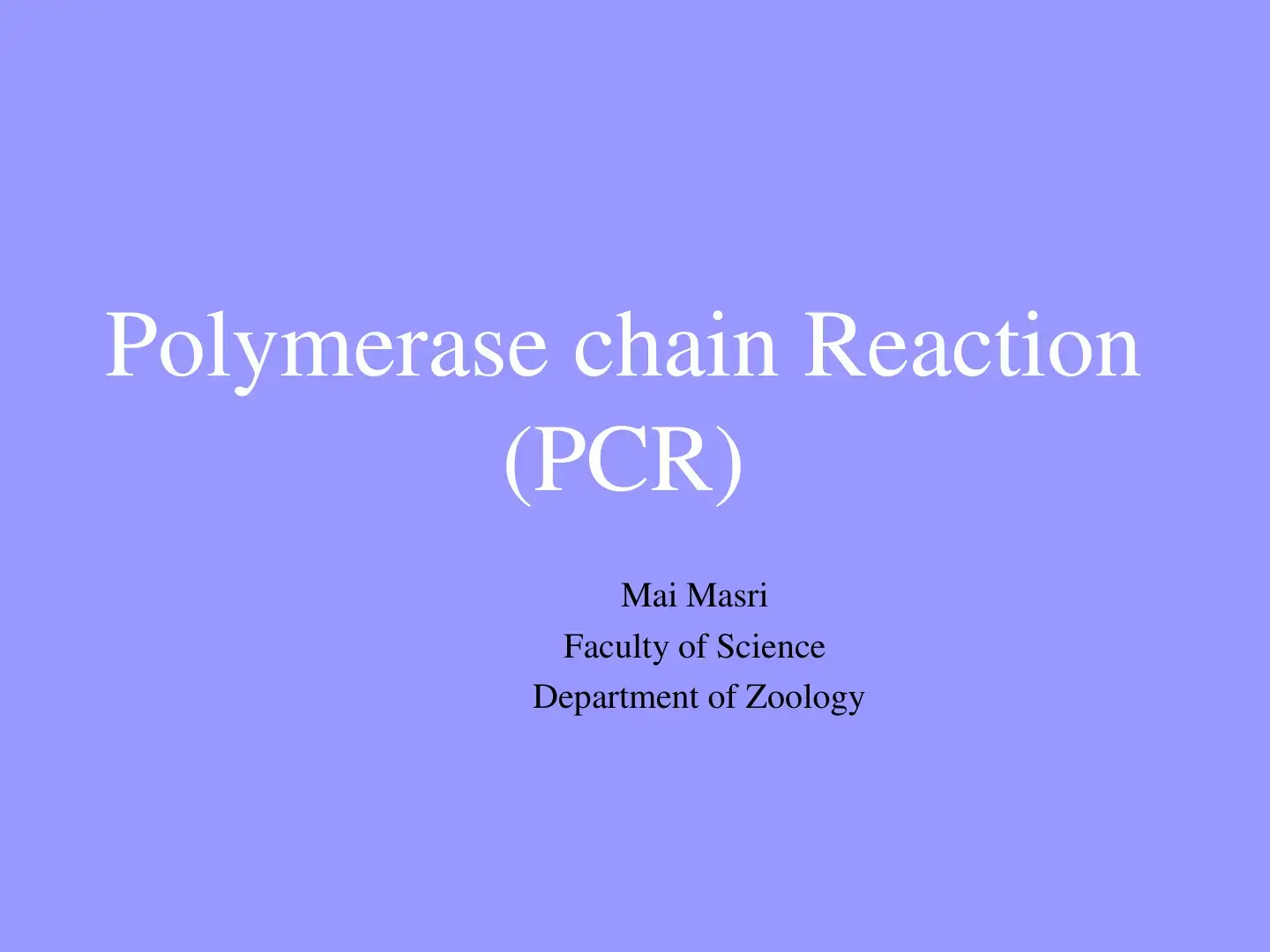 غلاف كتاب Polymerase chain Reaction (PCR)
