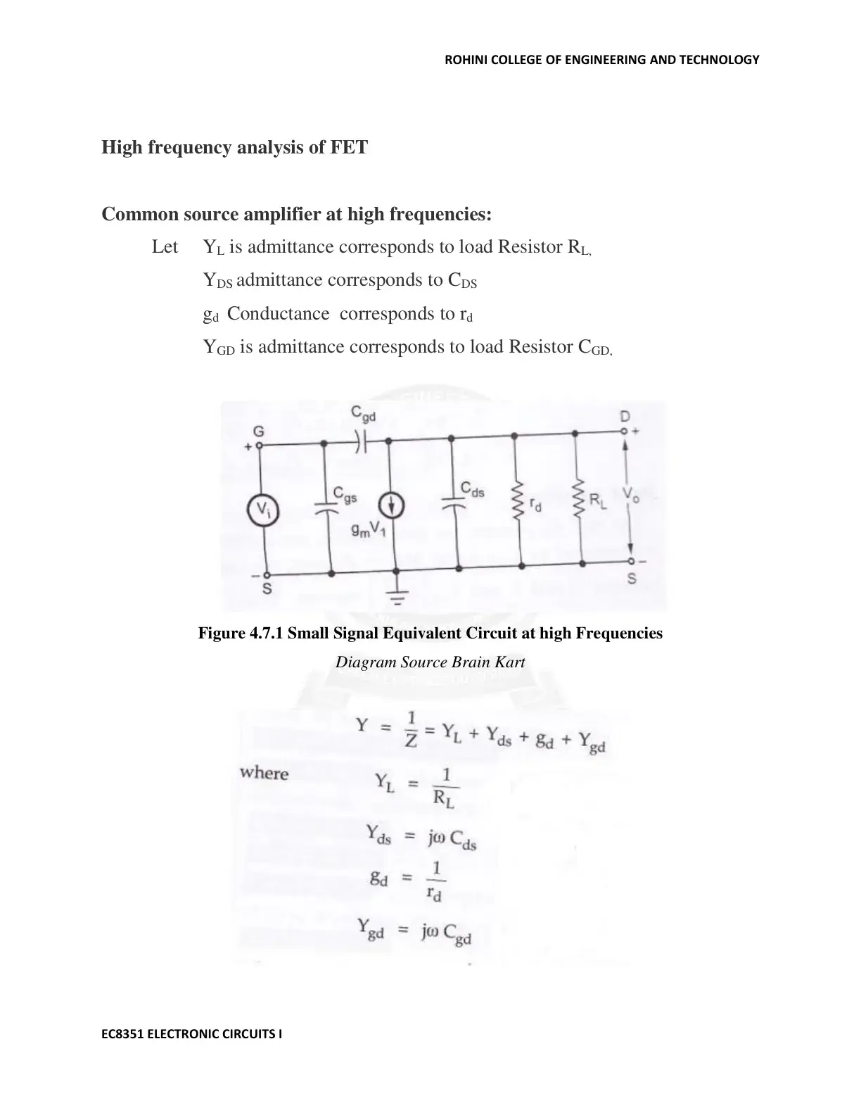 غلاف كتاب High frequency analysis of FET Common source amplifier at high frequencies