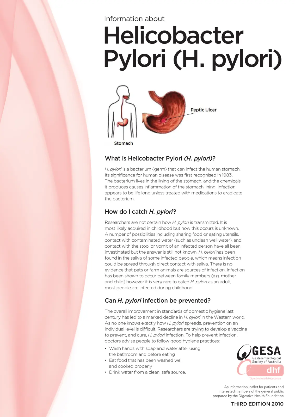 غلاف كتاب معلومات حول Helicobacter Pylori (H. pylori)