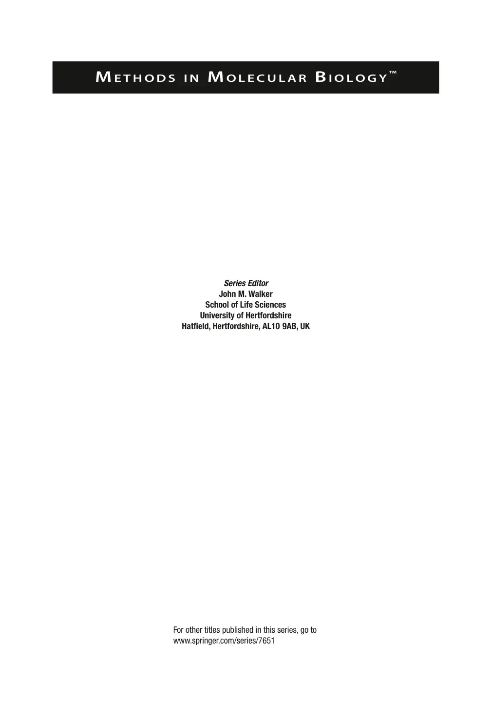 غلاف كتاب METHODS IN MOLECULAR BIOLOGY