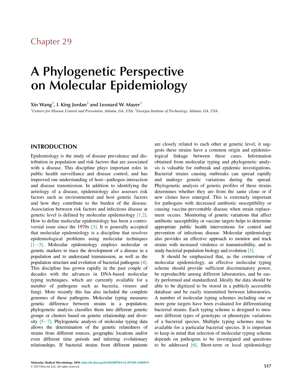 غلاف كتاب A Phylogenetic Perspective on Molecular Epidemiology