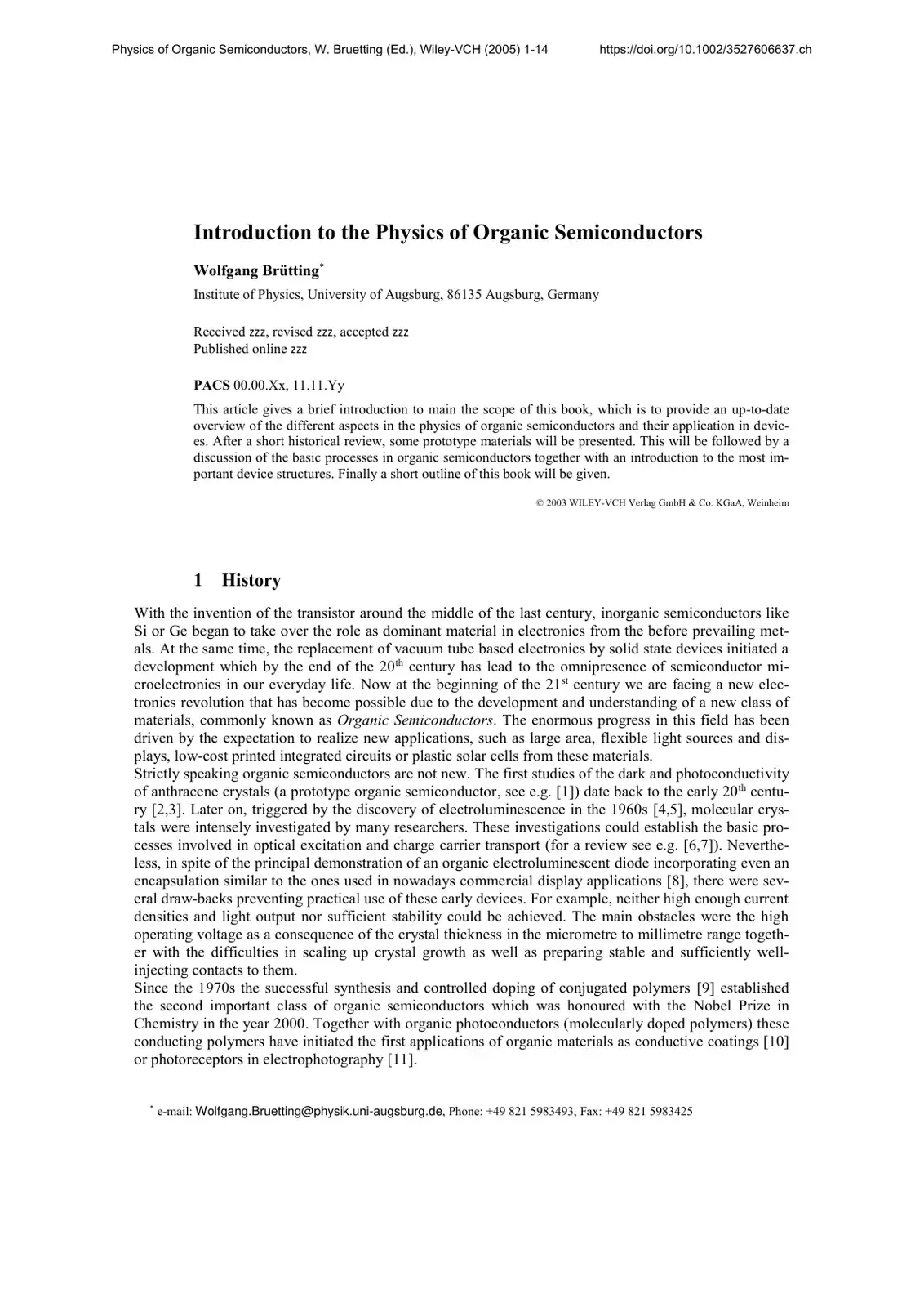 غلاف كتاب Introduction to the Physics of Organic Semiconductors
