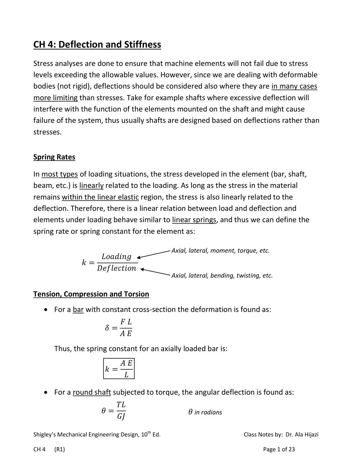 غلاف كتاب CH 4: Deflection and Stiffness