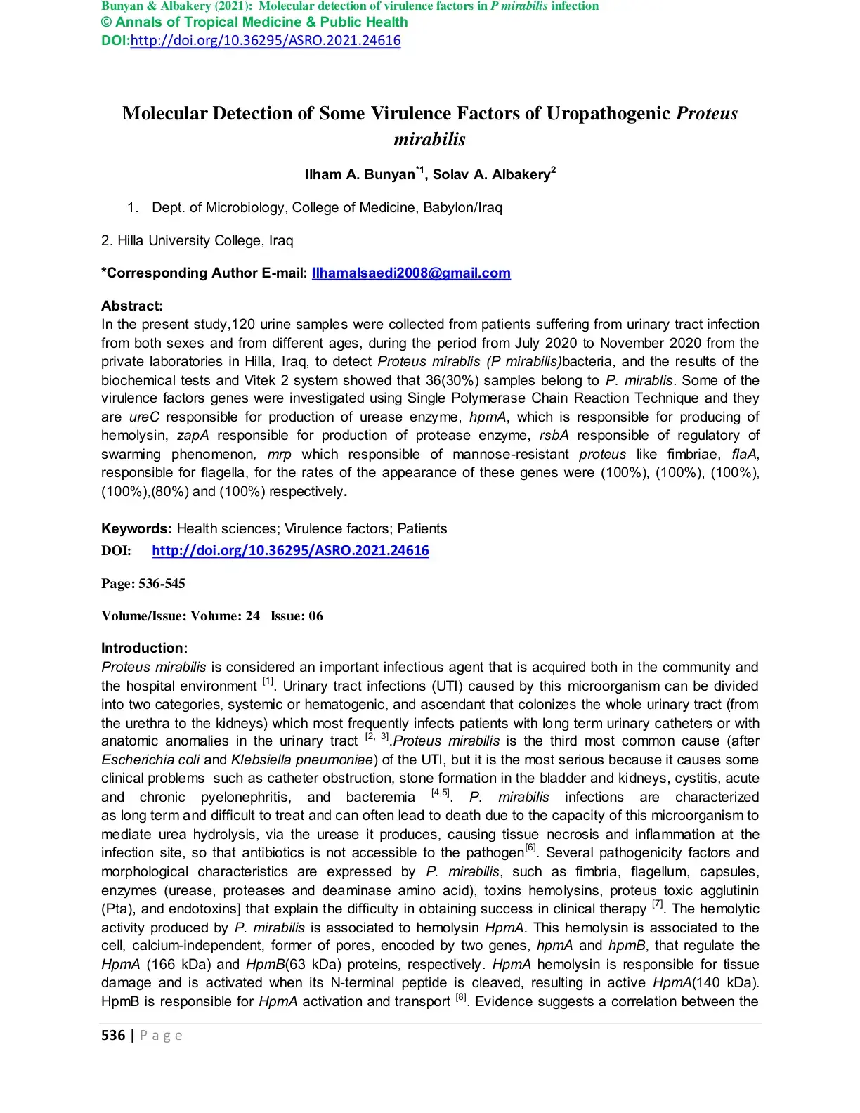 غلاف كتاب Molecular Detection of Some Virulence Factors of Uropathogenic Proteus mirabilis