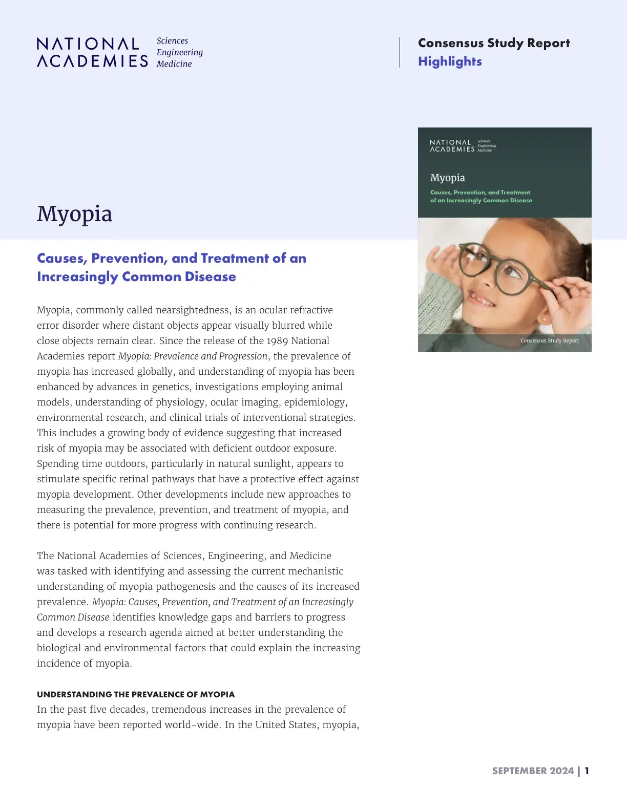 غلاف كتاب Myopia Causes, Prevention, and Treatment of an Increasingly Common Disease
