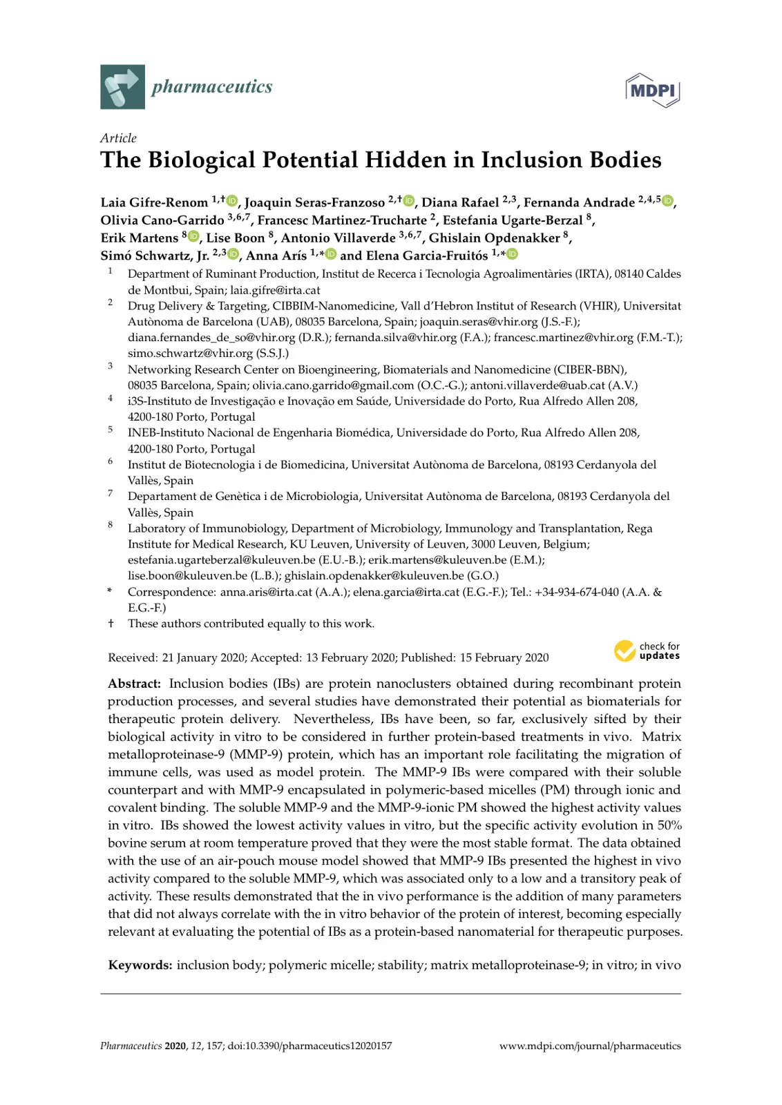 غلاف كتاب The Biological Potential Hidden in Inclusion Bodies
