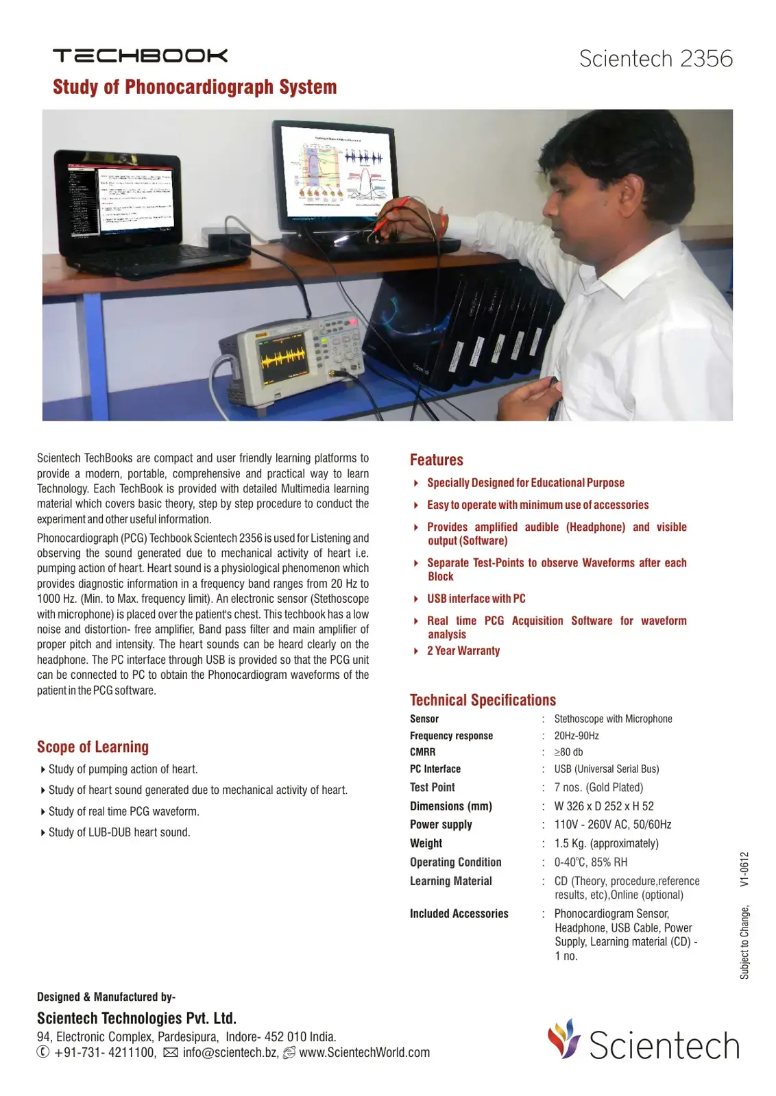 غلاف كتاب Study of Phonocardiograph System Scientech 2356