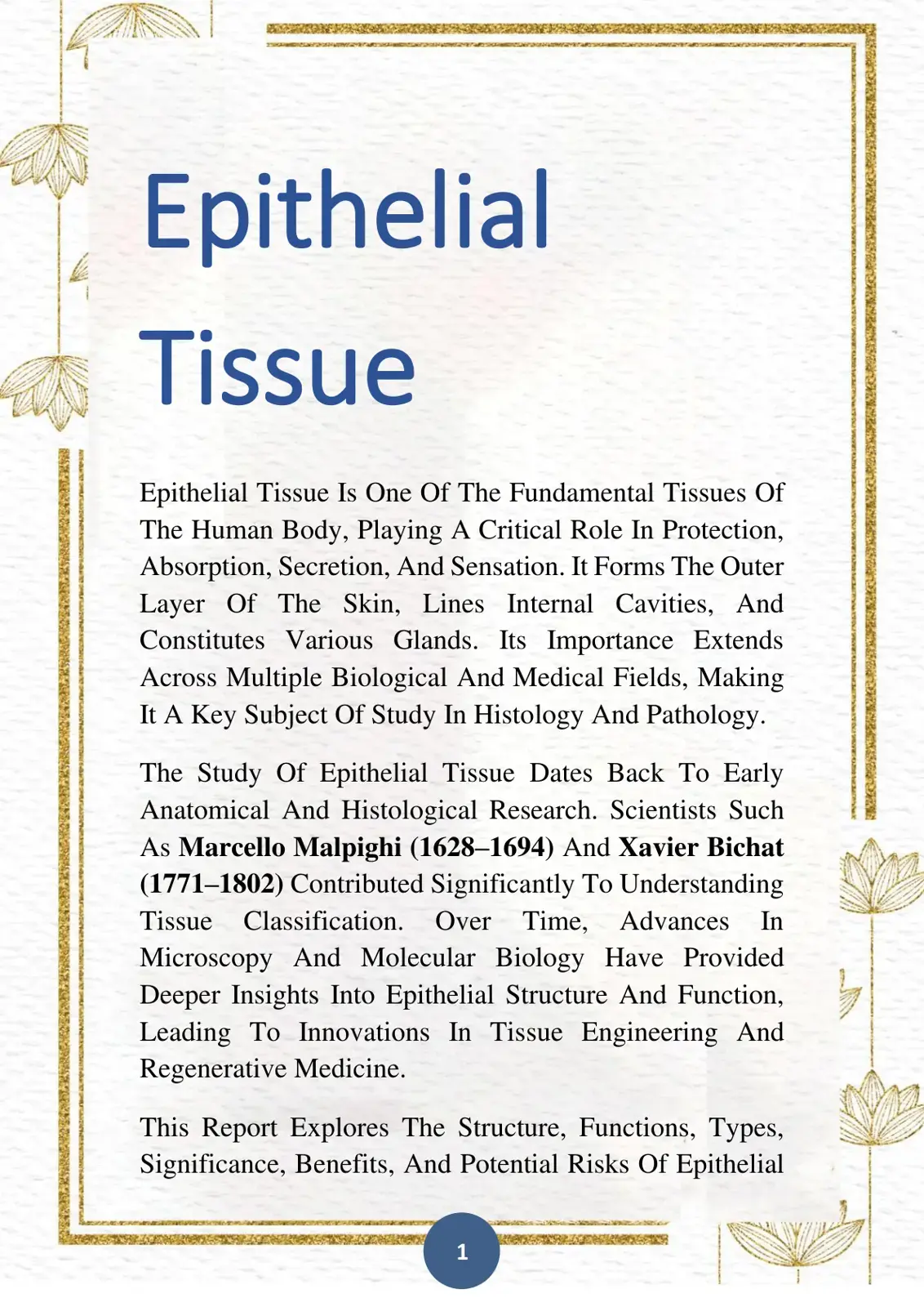 غلاف كتاب Epithelial Tissue