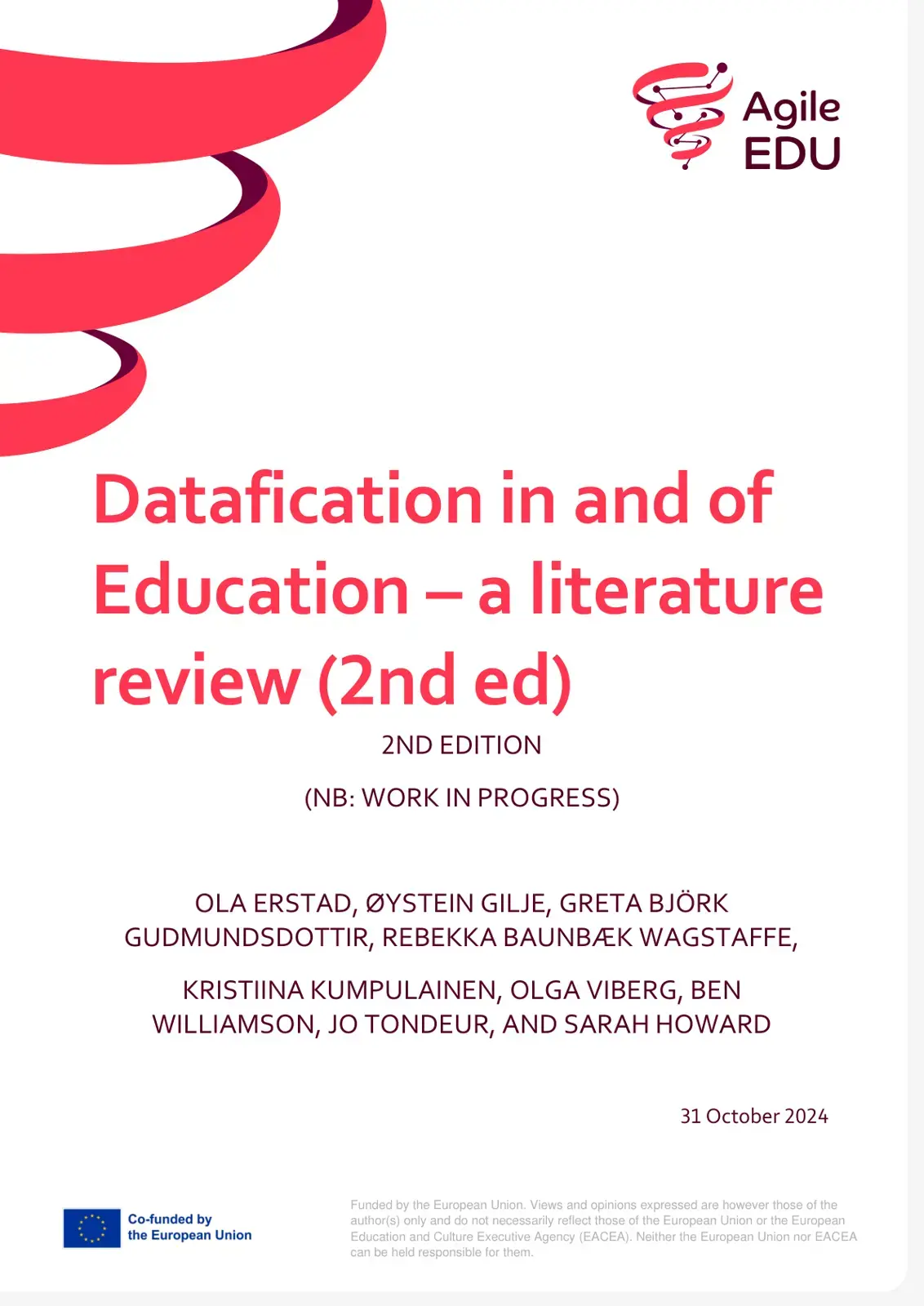 غلاف كتاب Datafication in and of Education - a literature review (2nd ed)