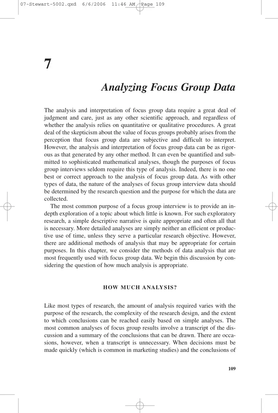 غلاف كتاب Analyzing Focus Group Data