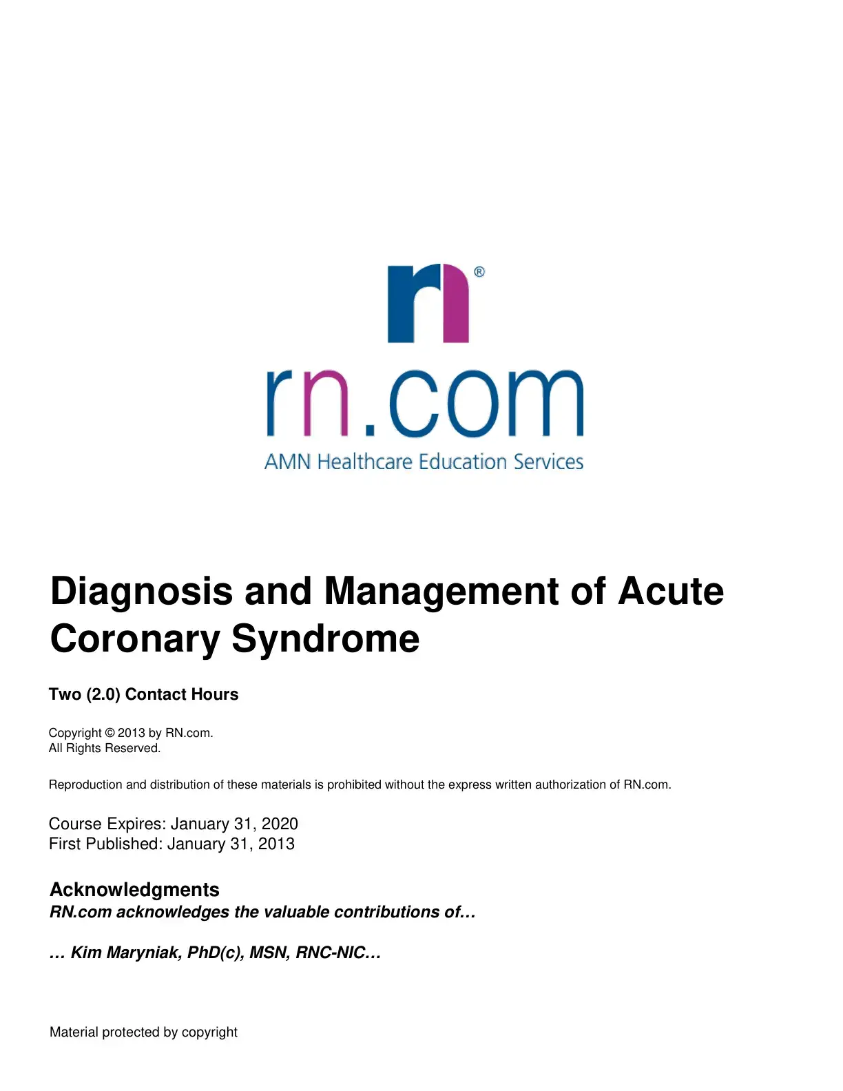 غلاف كتاب Diagnosis and Management of Acute Coronary Syndrome