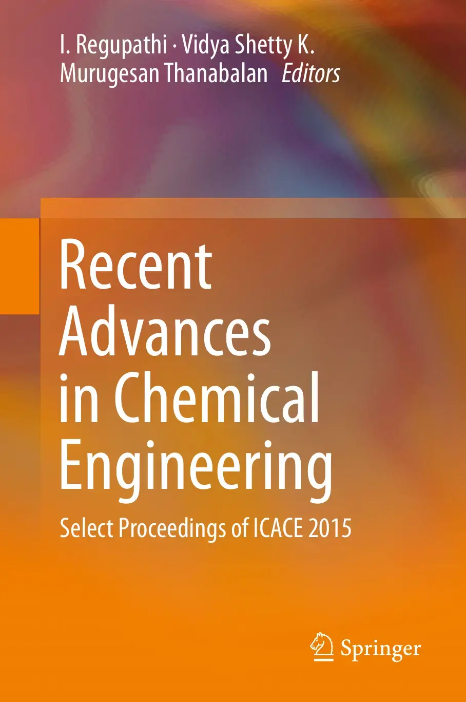 غلاف كتاب Recent Advances in Chemical Engineering