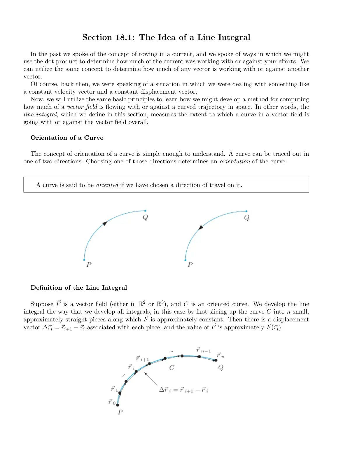 غلاف كتاب Section 18.1: The Idea of a Line Integral