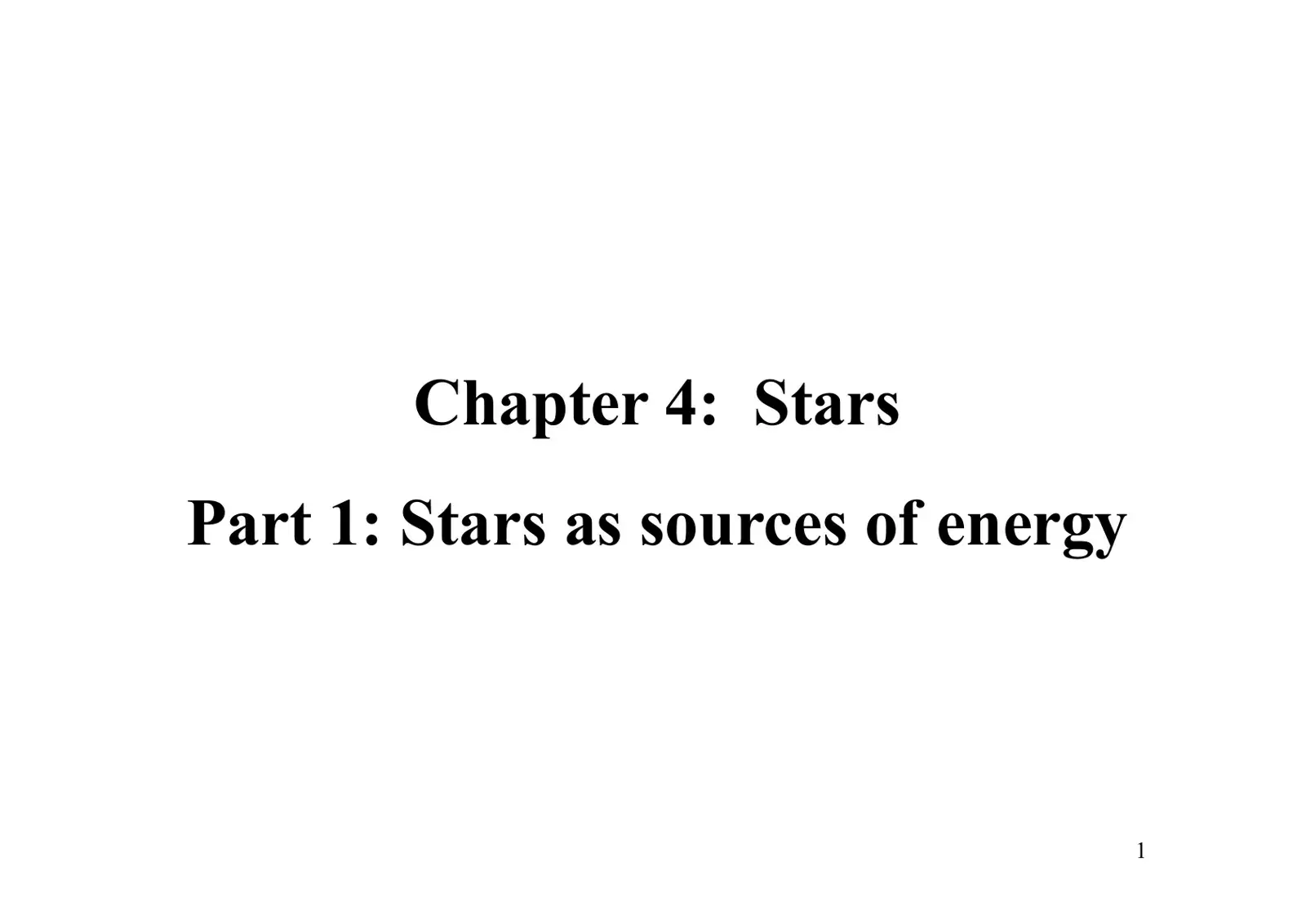 غلاف كتاب Chapter 4: Stars - Part 1: Stars as sources of energy