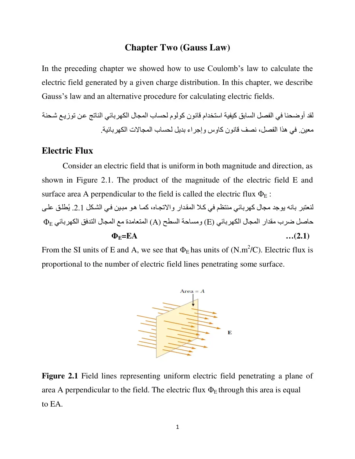 غلاف كتاب Chapter Two (Gauss Law)