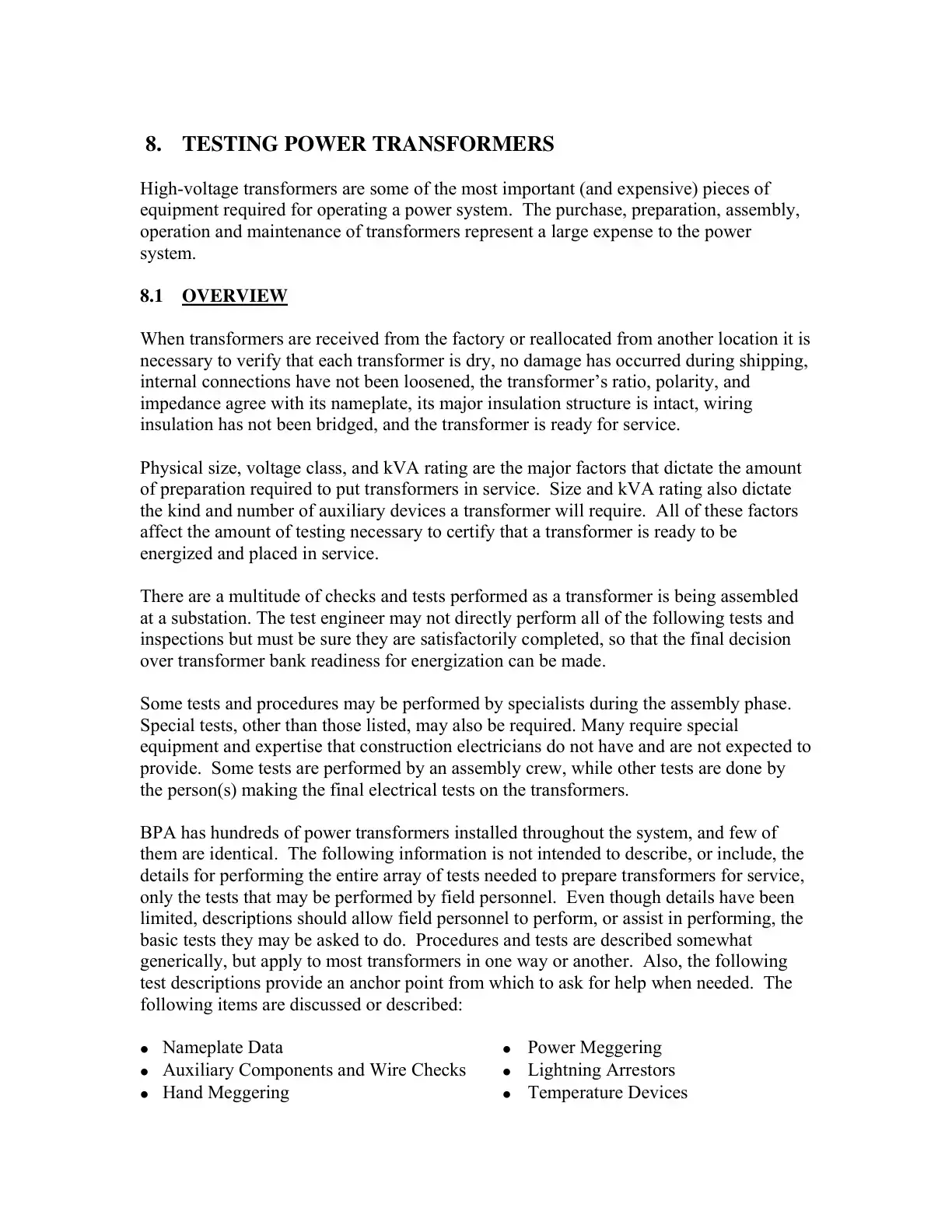 غلاف كتاب TESTING POWER TRANSFORMERS