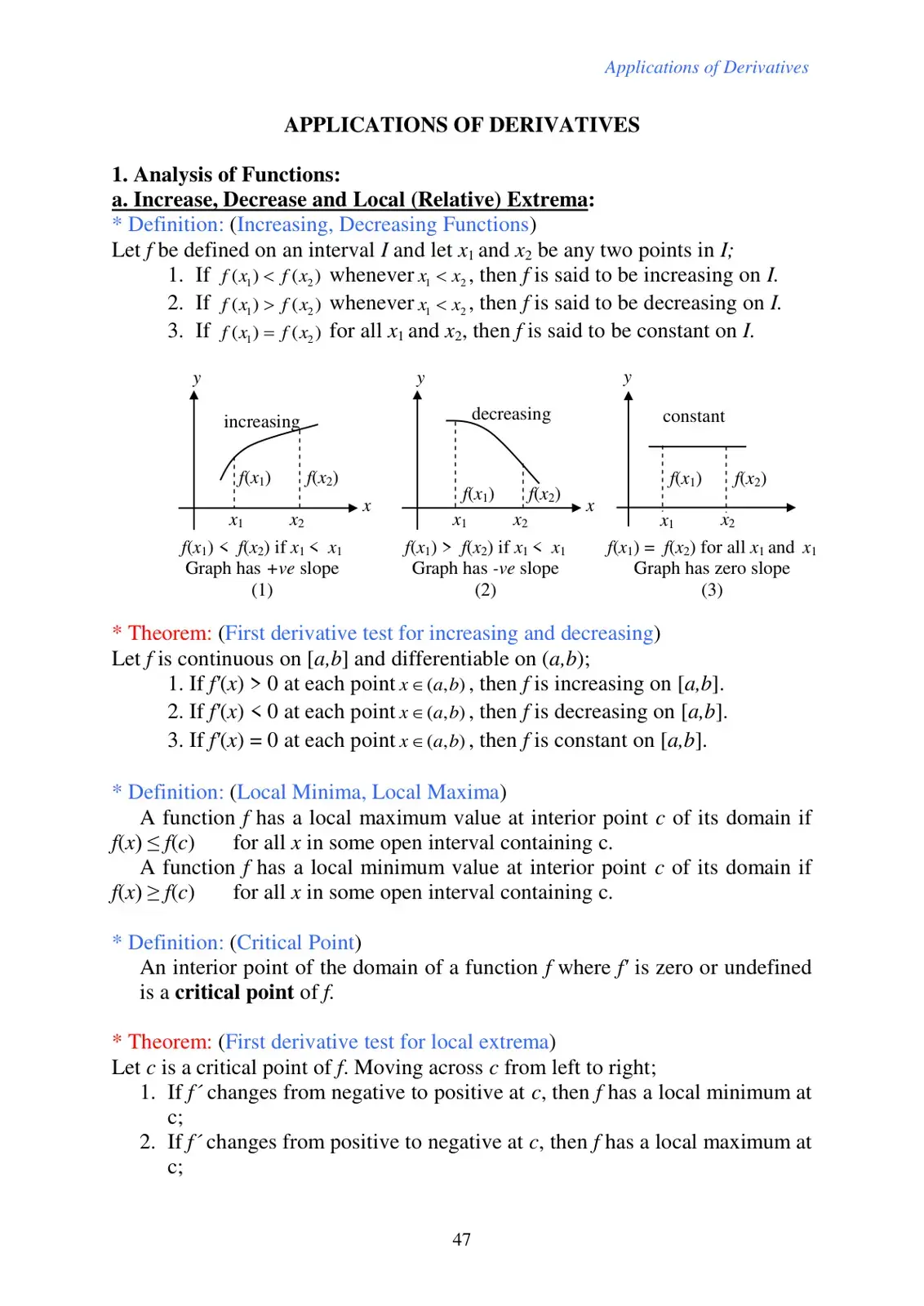 غلاف كتاب Applications of Derivatives - Analysis of Functions