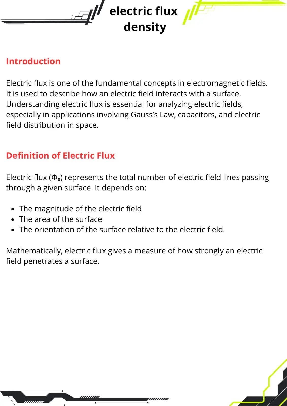 غلاف كتاب Electric Flux Density