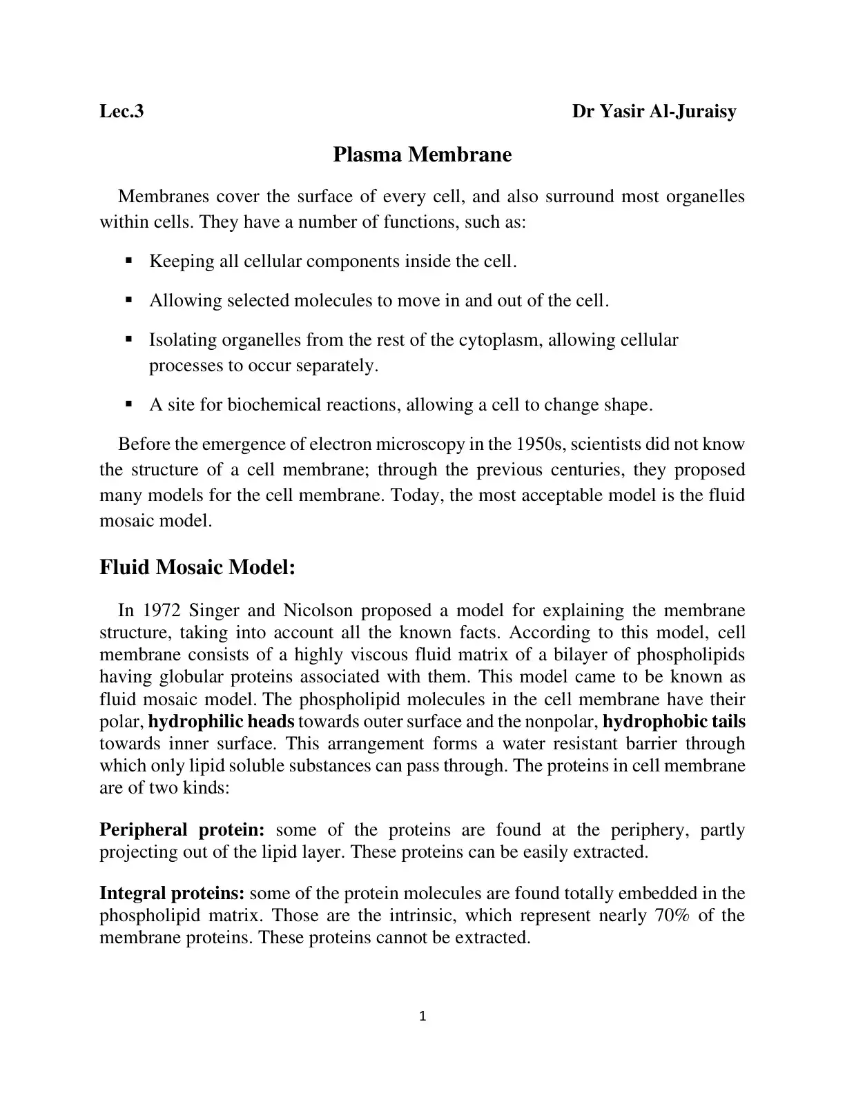 غلاف كتاب Plasma Membrane