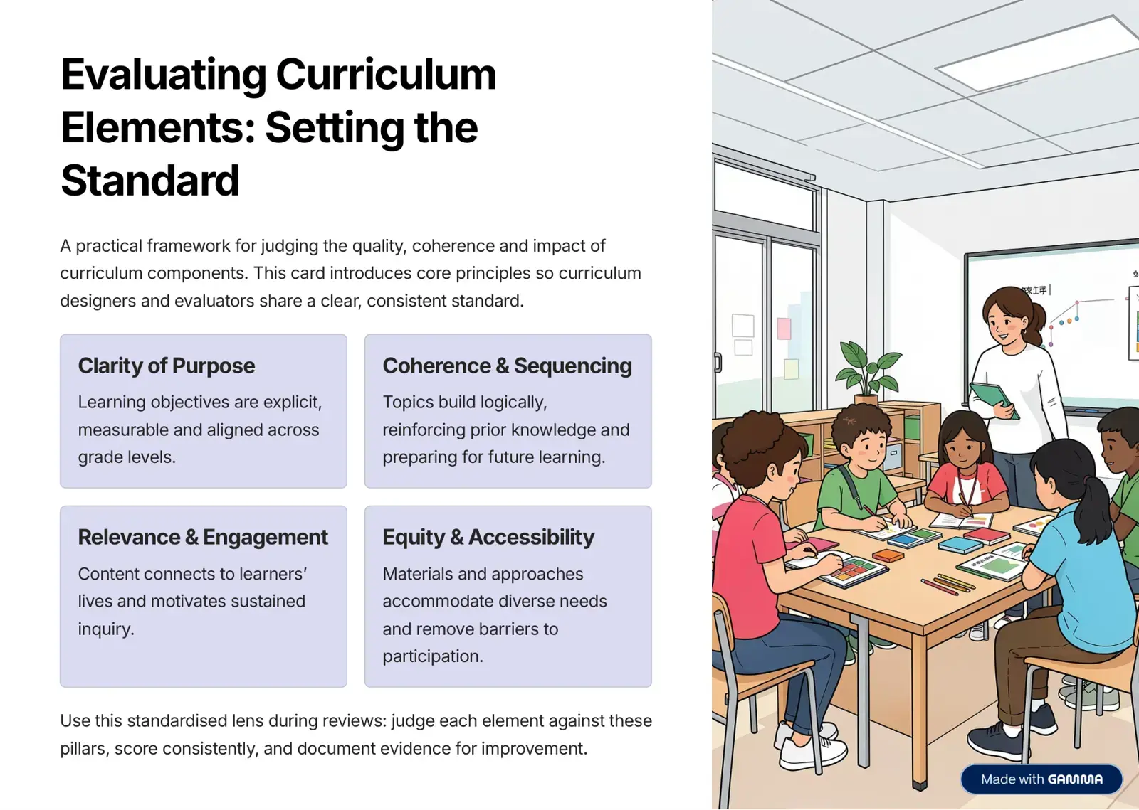 غلاف كتاب Evaluating Curriculum Elements: Setting the Standard