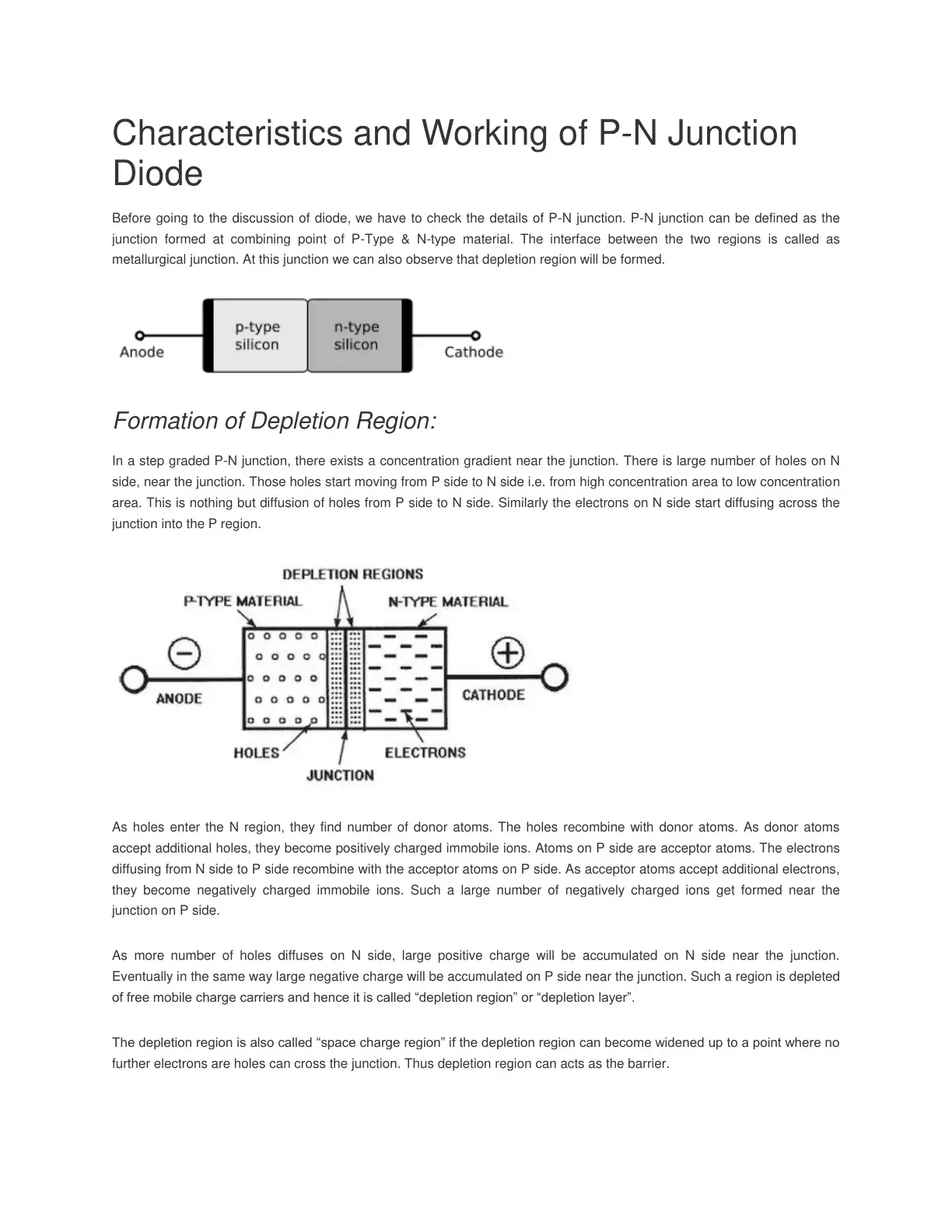 غلاف كتاب Characteristics and Working of P-N Junction Diode